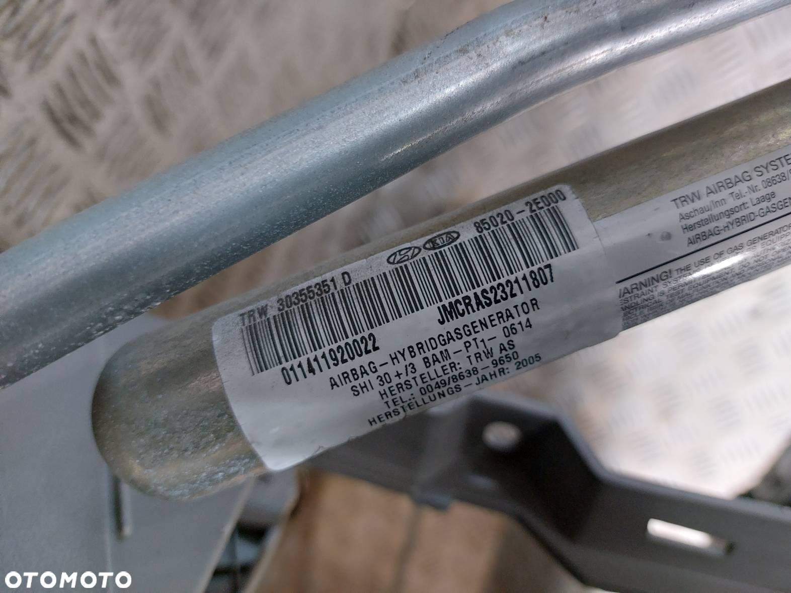 ZESTAW AIRBAG POSTRZAŁOWY KOKPIT HYUNDAI TUCSON I 95910-2E700 - 6