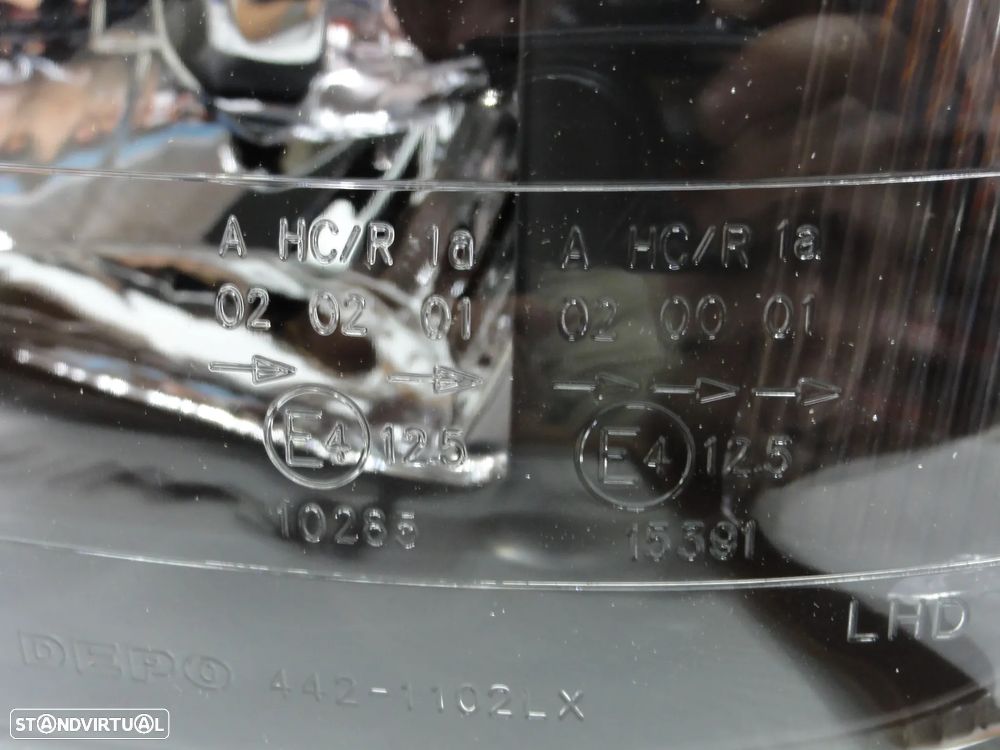 Faróis frontais com luz branca 5000k Opel corsa B Fundo Preto regulação elétrica - 5