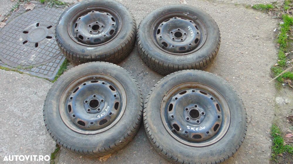 Jante tabla cu cauciucuri M/S Skoda rapid,Skoda Fabia 2,Skoda Roomster 5x100 dimensiune 175/70/14 - 1