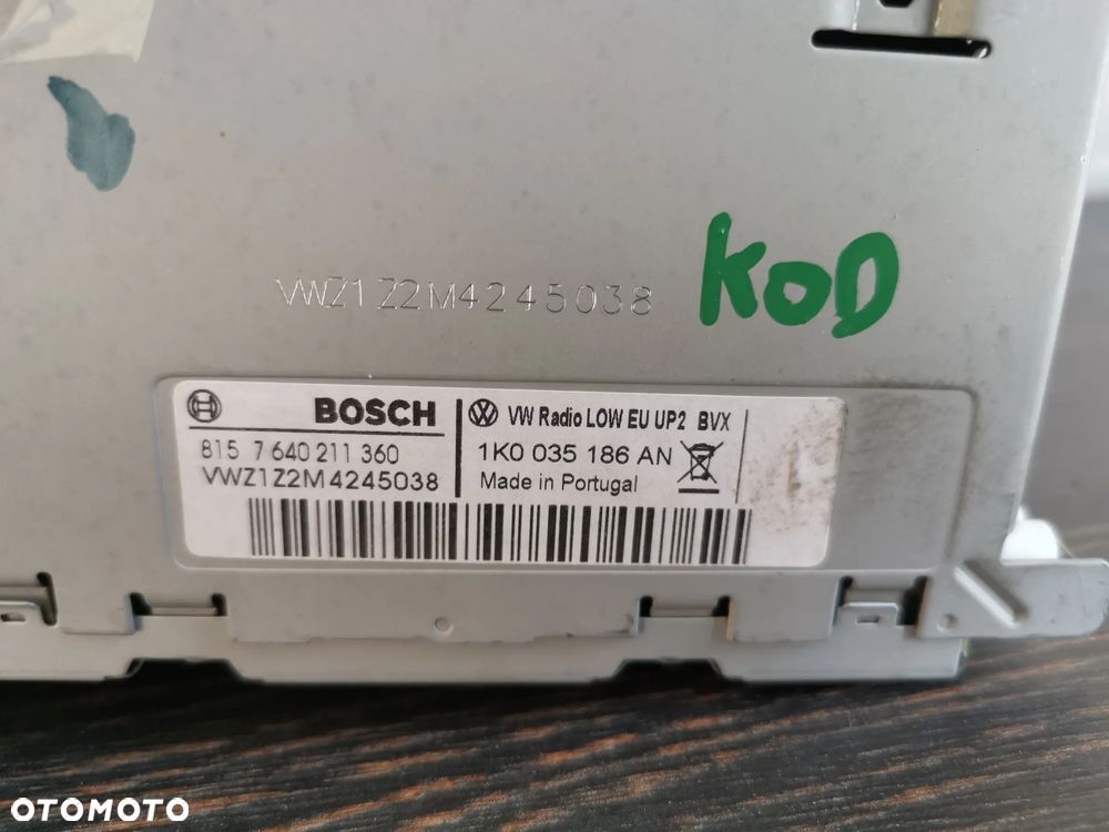 Radio do Volkswagen  1KO 035 186 AN - 4
