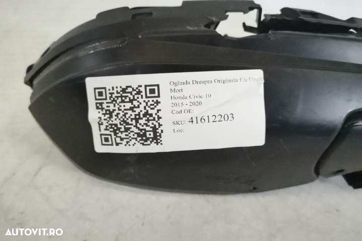 Oglinda Dreapta Originala Cu Unghi Mort Honda Civic 10 2015 2016 2017 - 7