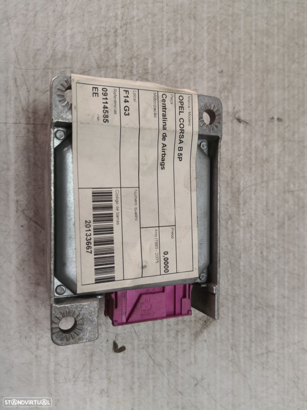 Centralina De Airbags Opel Corsa B (S93) - 1