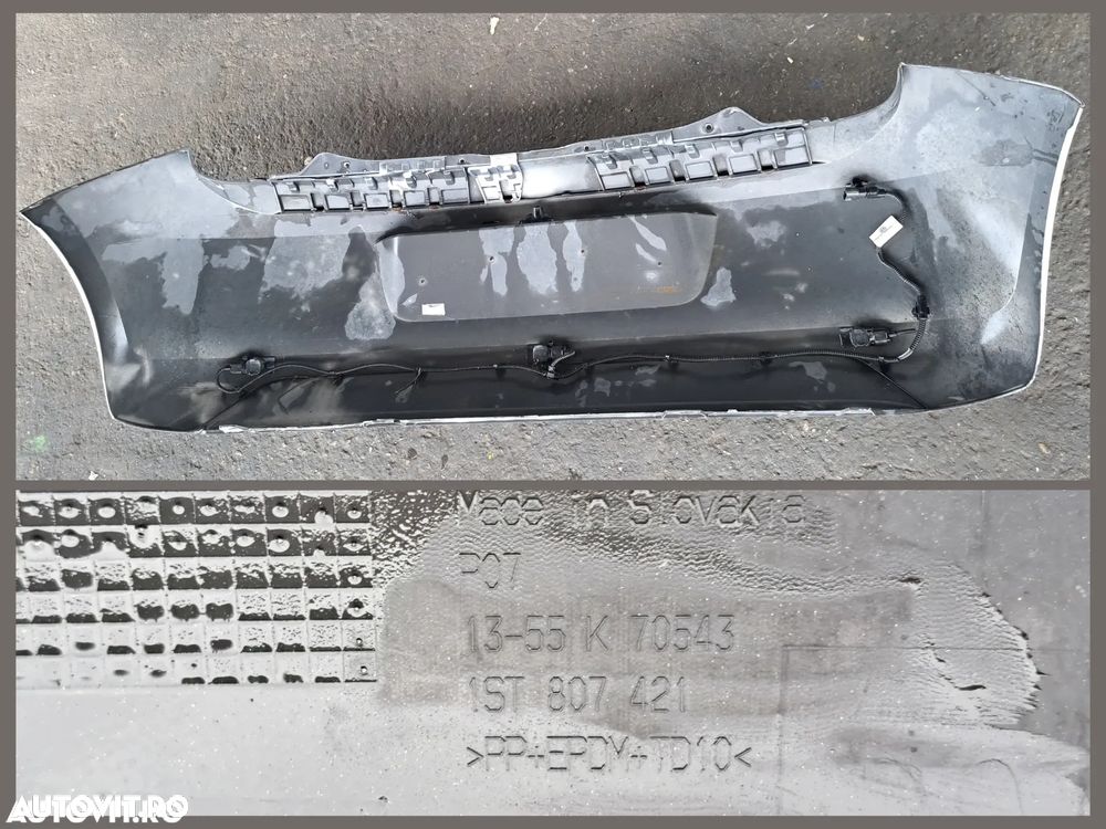 Bara spate goala originala VW Up Skoda Citigo Cablaj senzori parcare Senzori parcare Lampa numar inmatriculare 2012-2017 - 2