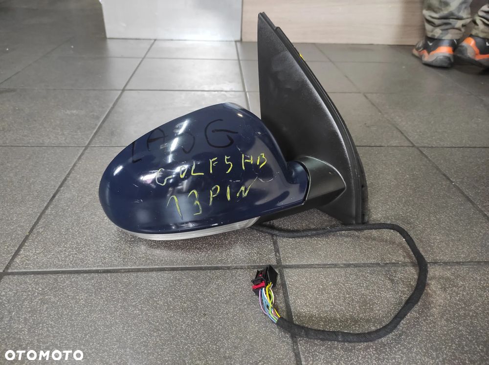 LUSTERKO PRAWE BOCZNE PASAŻERA 13 PIN VW GOLF 5 HB LA5G NIEBIESKIE WYSYŁKA !!!! - 1