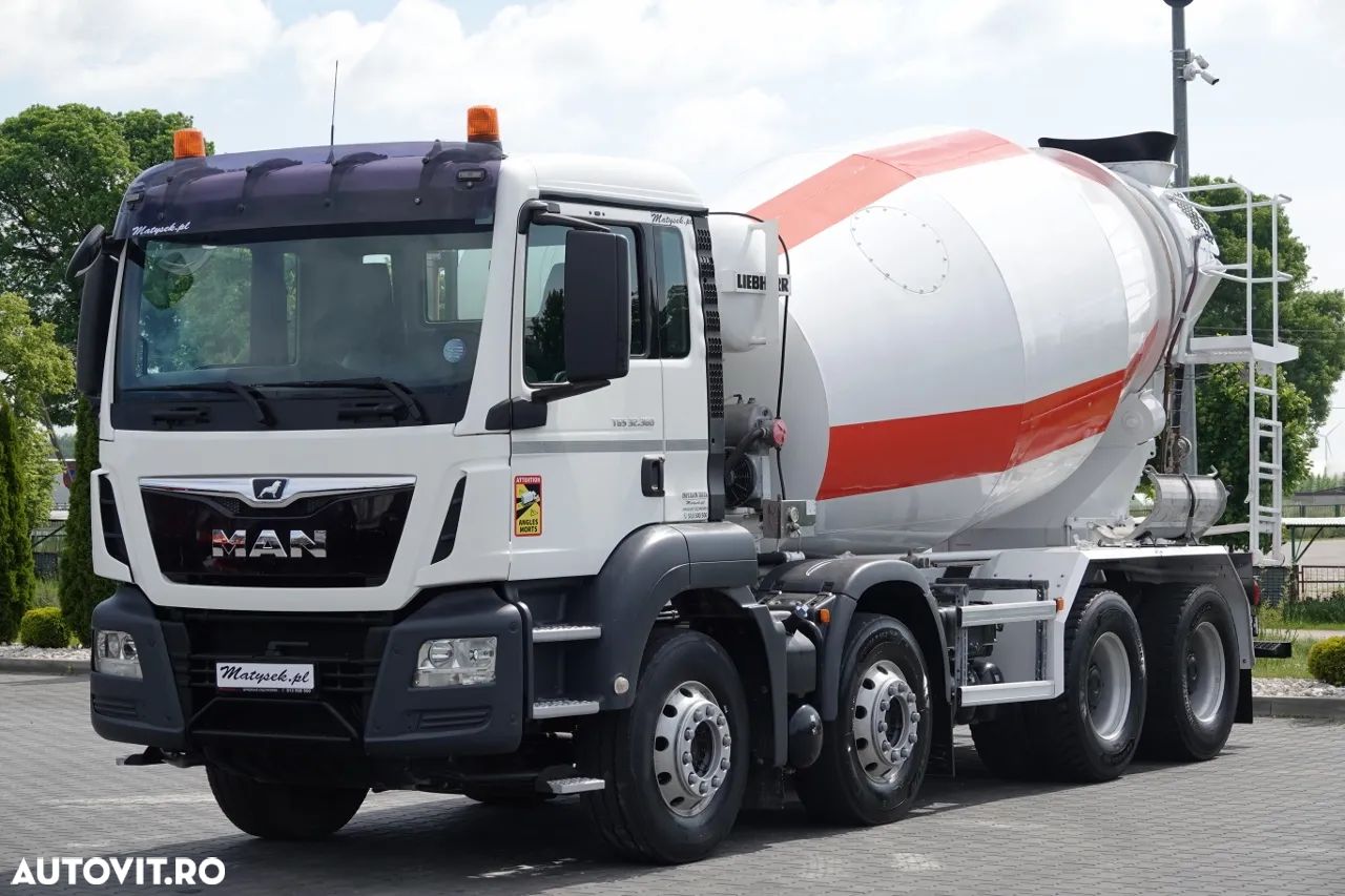MAN TGS 32.360 / 8X4 / BETONATOR / LIEBHERR CONVERTER / 9 mc / JANTE ALIE / EURO 6 - 1