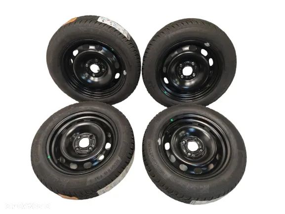FORD 6Jx15 ORYGINALNE FELGI STALOWE R15 ET37.5 4X108 OPONY CONTINENTAL 185/60 KOŁA ZIMA BIEŻNIK ok 8.70mm - 1