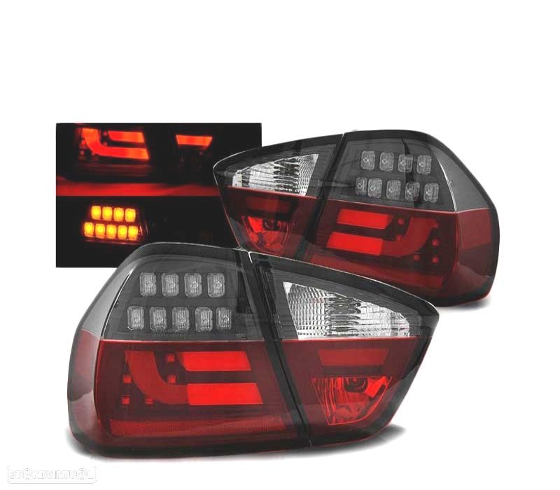 FAROLINS TRASEIROS LED PARA BMW E90 05-08 VERMELHO BRANCO PRETO - 1