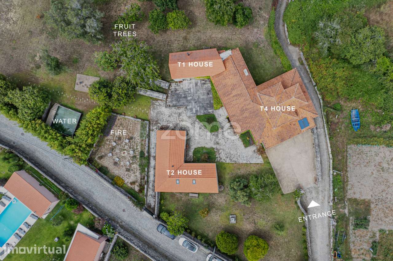 Quinta T7 com 3 casas autónomas T1, T2 e T4 em Âncora, Caminha - Grande imagem: 4/56