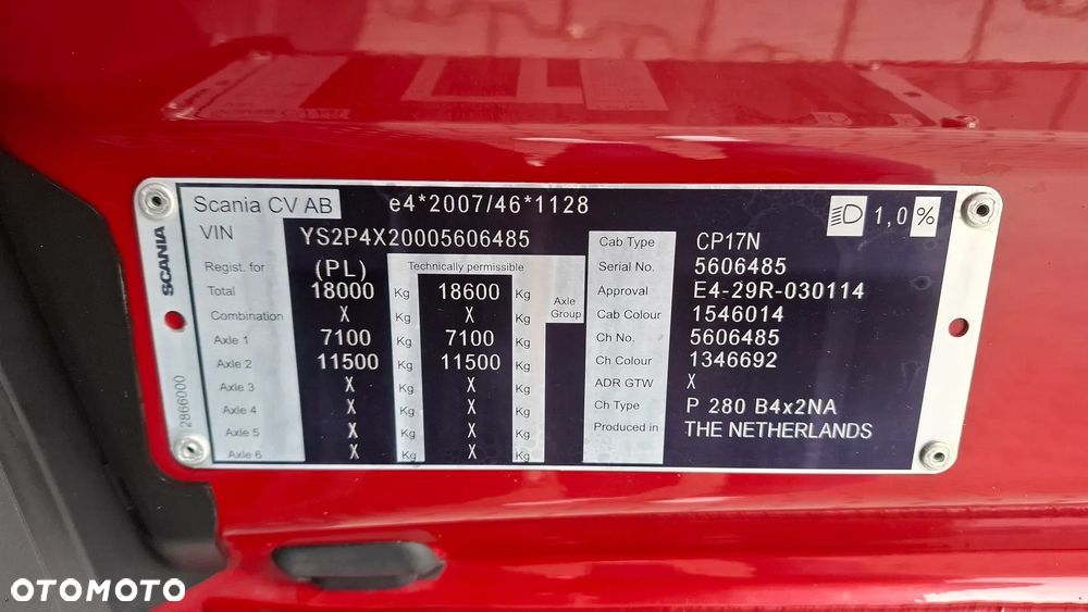 Scania P280 / DMC 18000 KG / FIRANKA / 20 PALET / 8.30 m / SALON PL / JAK NOWA ! - 32