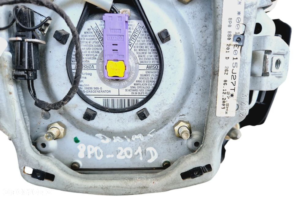PODUSZKA AIRBAG KIEROWCY AUDI A3 8P | A4 B6 | A6 C5 8P0880201D | 8P0880201J - 6