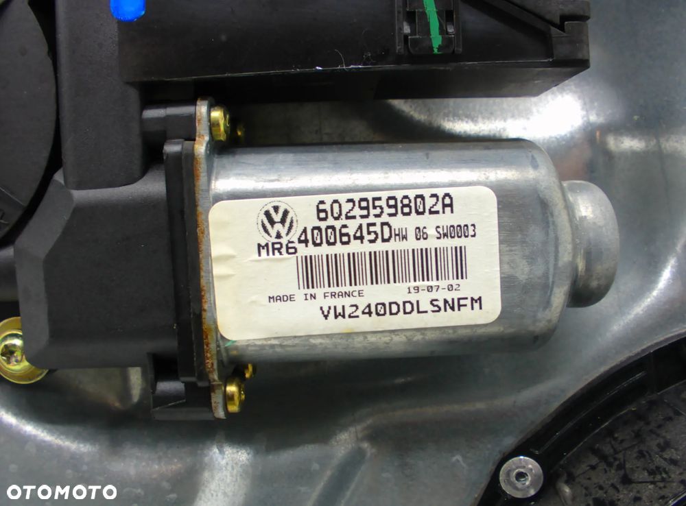 VW Polo 9N Podnośnik Mechanizm podnoszenia szyby przód lewa prawa strona - 8