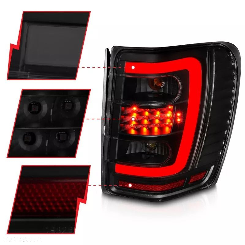 Lampy tyl 2sz Smoke Black Clear Tuning Led Jeep Grand Cherokee WJ 1999-2005 - 6