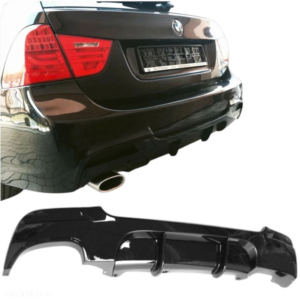 BMW E90 E91 04-12 SPOILER TYLNY ZDERZAKA M PAKIET 2004-2012 CZARNY POŁYSK - 1