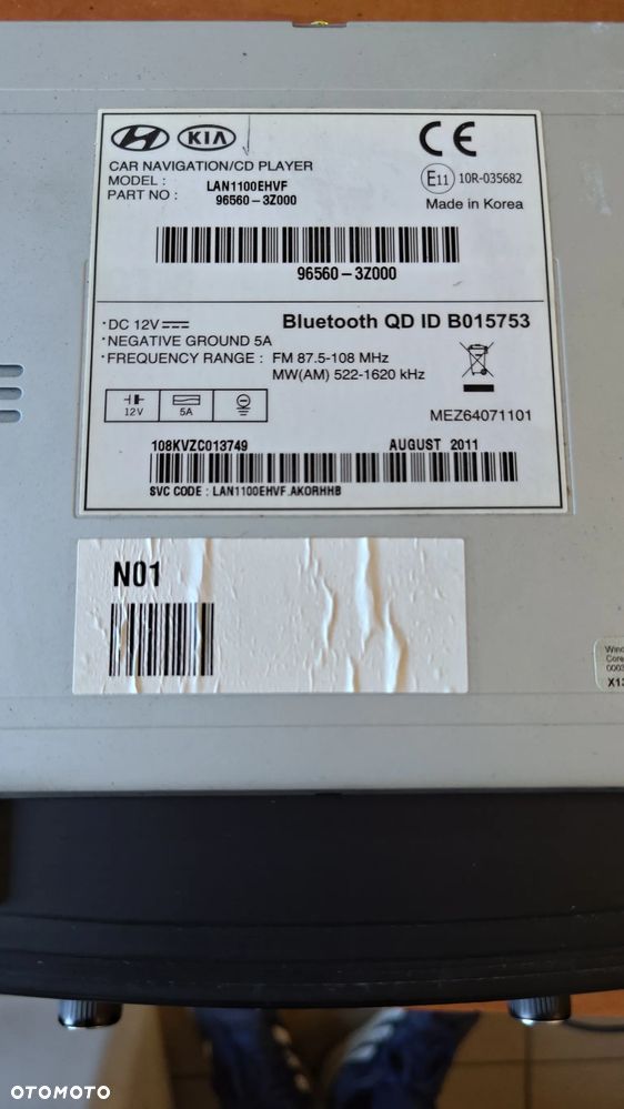 HYUNDAI  RADIO CD NAWIGACJA 96560-3Z000 LAN1100EHVF - 2