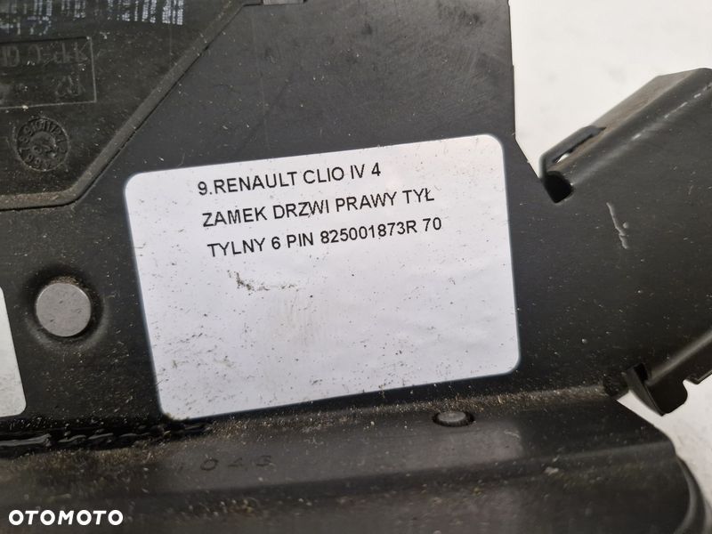RENAULT CLIO IV 4 ZAMEK DRZWI PRAWY TYŁ TYLNY 6 PIN 825001873R - 5