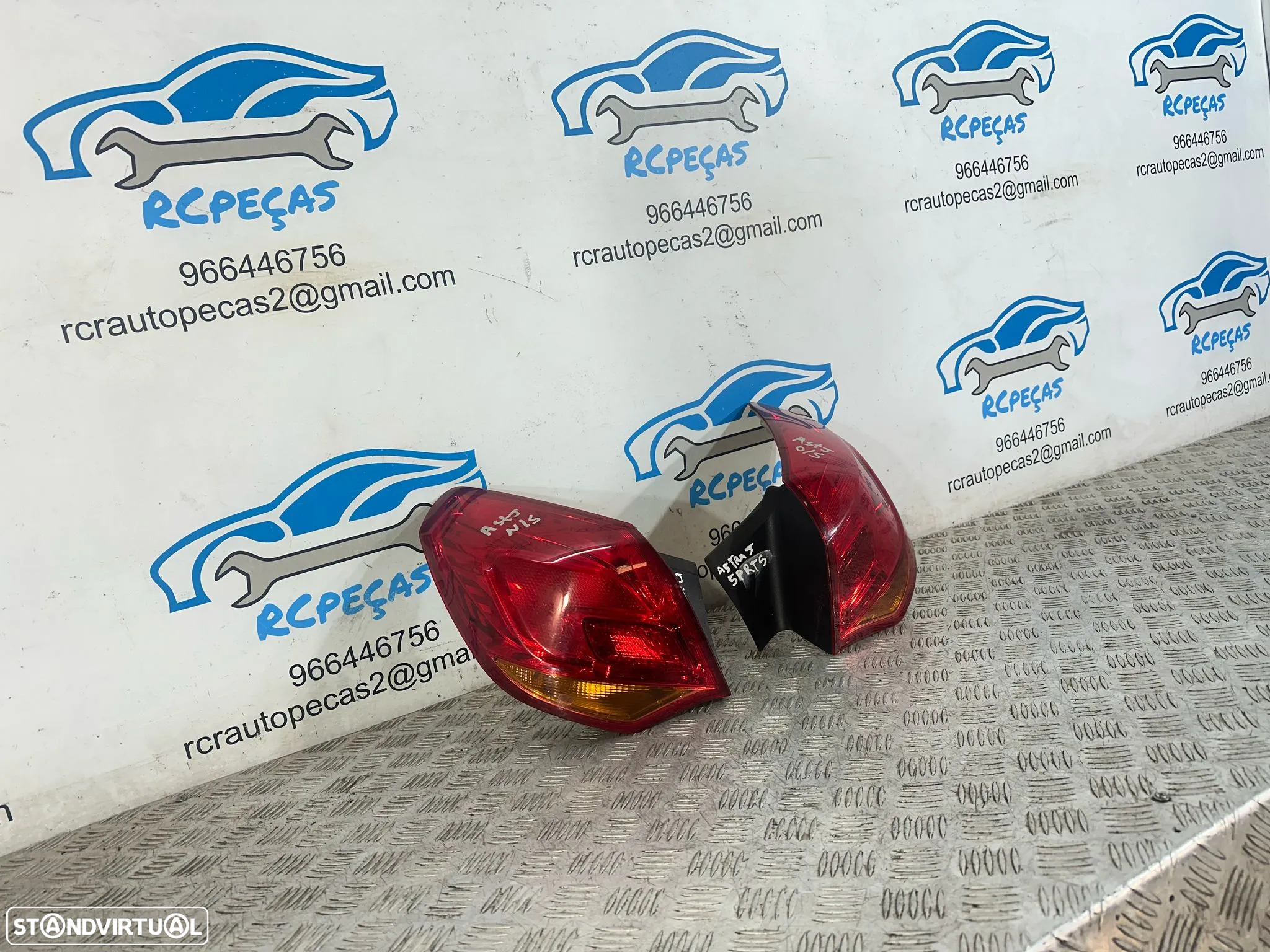.Conjunto Farolins Led Tras Traseiro Direito Esquerdo Original GM Opel Astra J 13306460 13306459 2009 - 2015 - 3