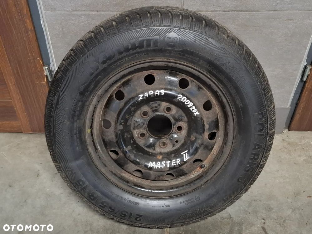 Koło zapasowe 15 cali Renault Master II 215/65R15 opona zima Barum Polaris 3 rok 2014 bieżnik 7mm - 1