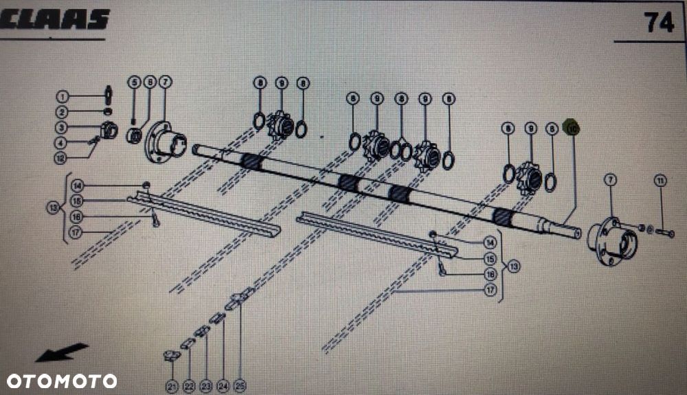 Wałek Przenośnika Pochyłego Do Claas Mega 370-360 - 1
