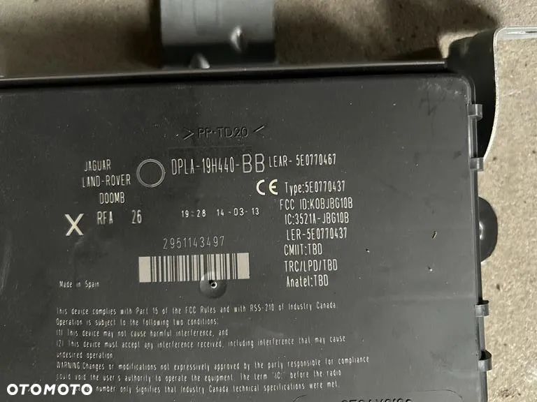 MODUŁ KOMFORTU LAND ROVER JAGUAR XF DPLA-19H440-BB - 2