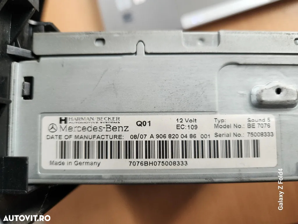Cd Radio Player Mercedes-Benz Sprinter Vito COD BE7076 - 3