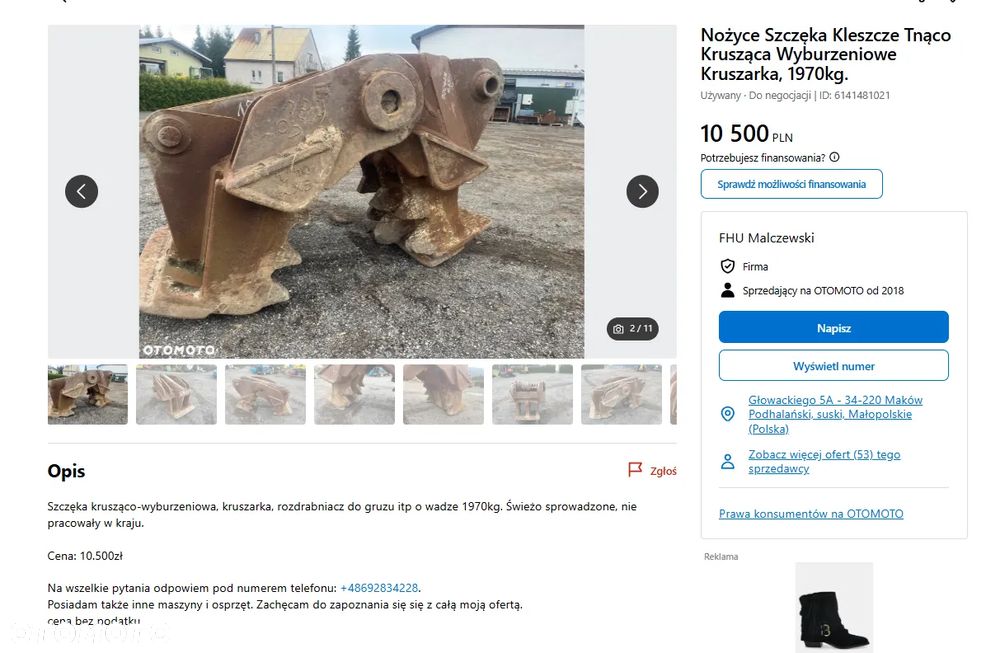 Łamacz pulverizer nożyce Szczęka Kleszcze Tnąco Krusząca Wyburzeniowe Kruszarka - 4