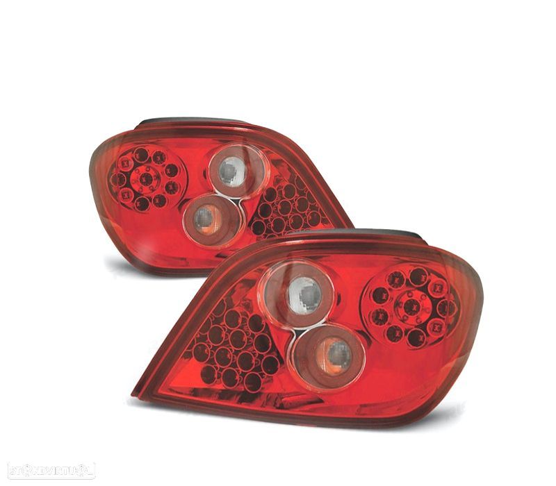 FAROLINS TRASEIROS PARA PEUGEOT 307 01-05 LED FUNDO CROMADO - 1