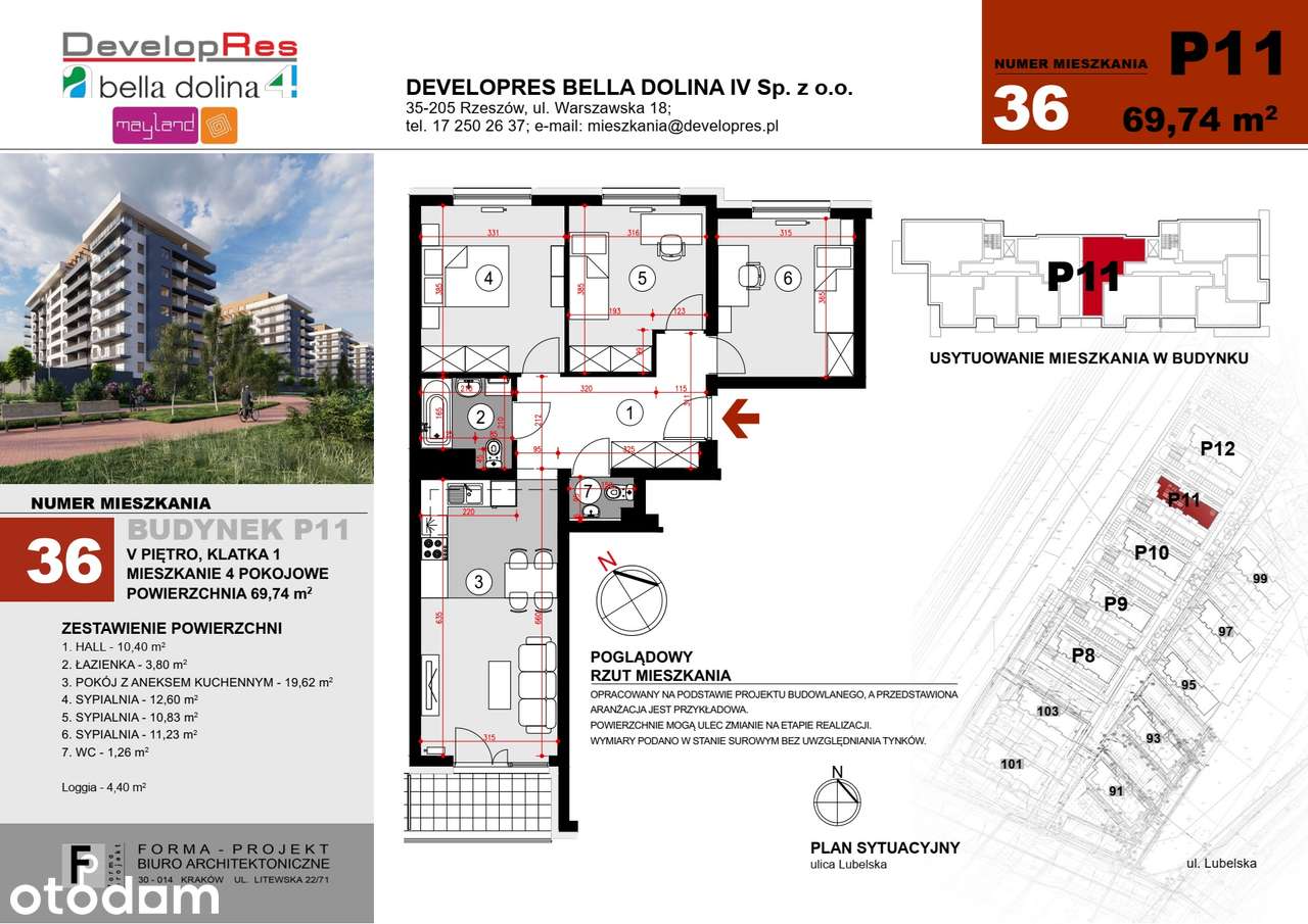 Rodzinne 4-pokoje | 5 piętro| 69,74m2 | P11-36