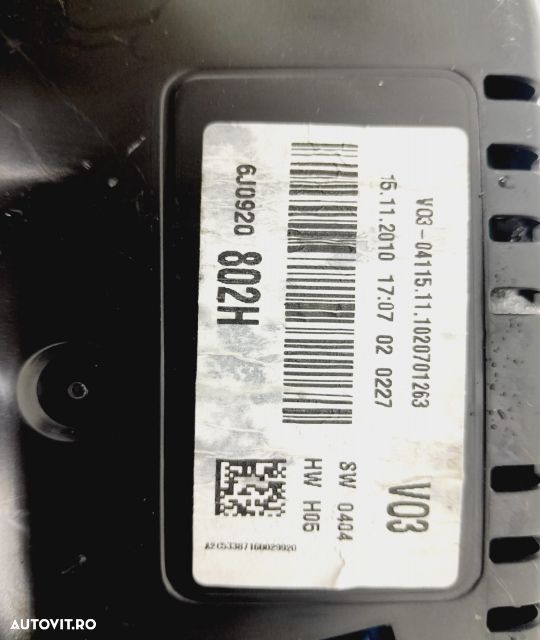 Ceasuri bord 6j0920802h Seat Ibiza 4 6J  [din 2008 pana  2012] seria - 3