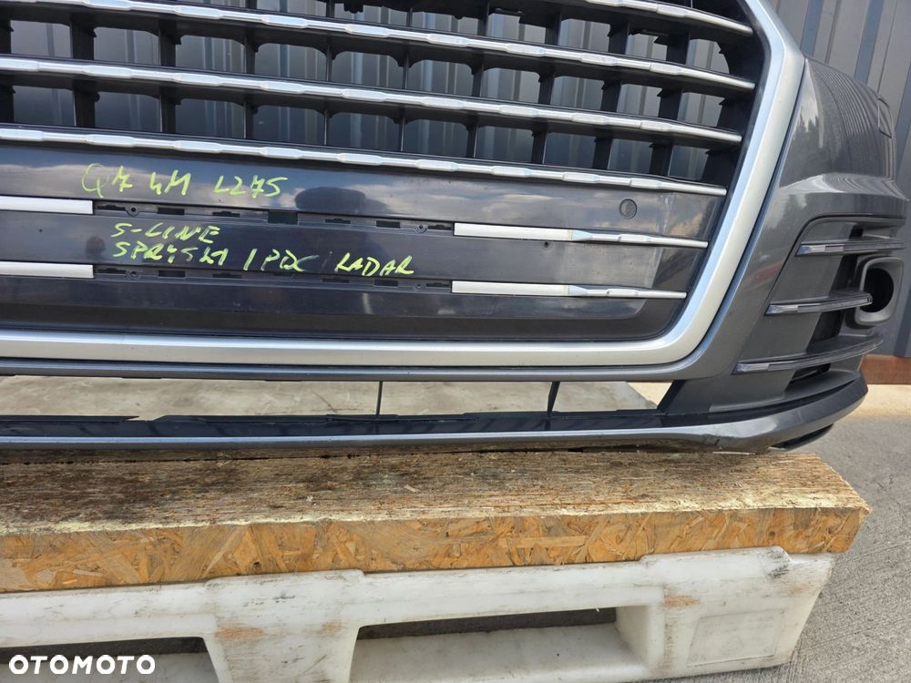 ZDERZAK PRZÓD AUDI Q7 4M LZ7S S LINE SPRYSKI 4XPDC KRATKI POD RADAR KOMPLET - 5