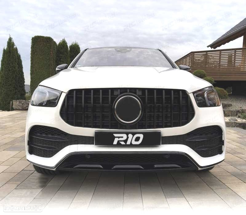 GRELHA FRONTAL MERCEDES GLE W167 C167 COUPE 19- LOOK GT CAMARA PRETO BRILHO - 3