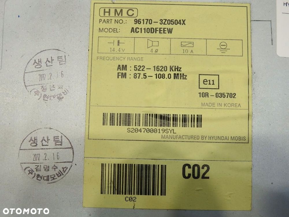 RADIO CD HYUNDAI I40 961703Z0504X - 6