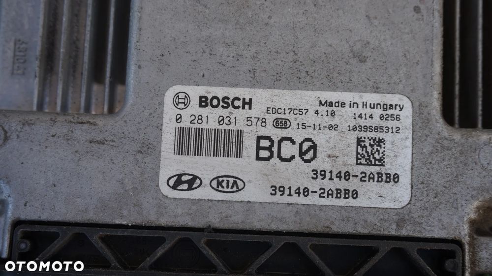 Hyundai Tucson III 1.7 CRDI komputer sterownik silnika 39140-2ABB0 0281031578 - 2