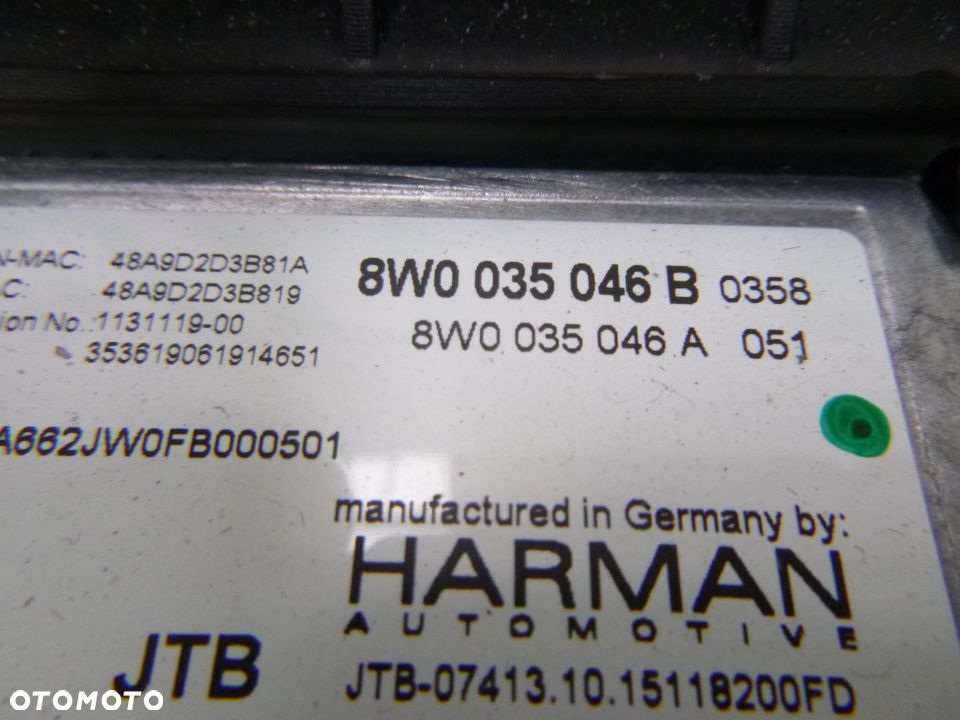 AUDI A4 B9 JEDNOSTKA CZYTNIK NAVI MMI 8W0035046B LEGAL - 4