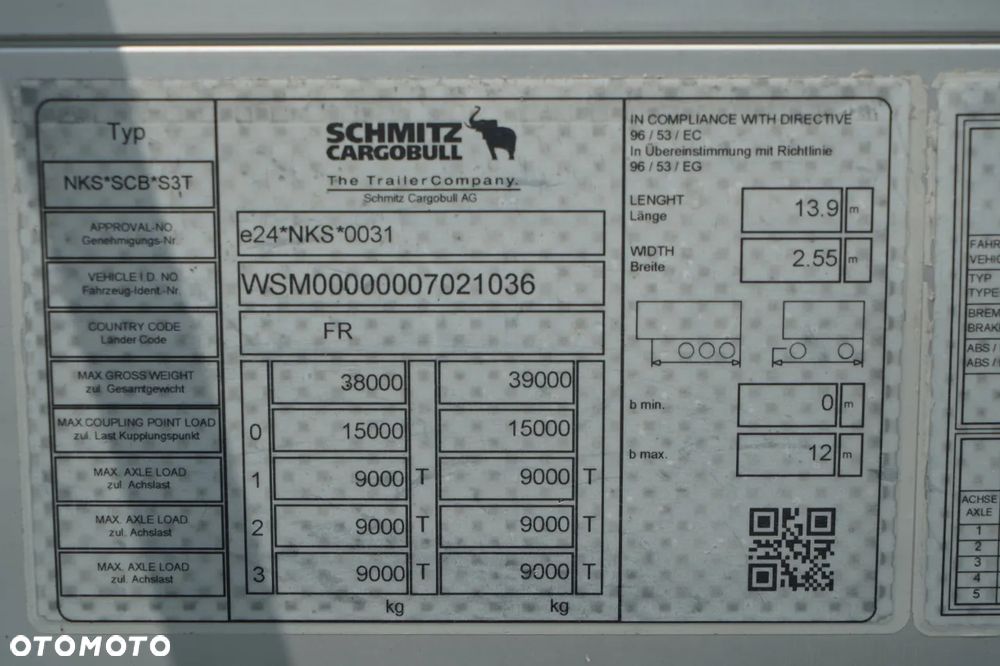 Schmitz Cargobull FIRANKA / STANDARD / KOSZ NA PALETY / OŚ PODNOSZONA / PLANDEKA ZBROJONA - 29