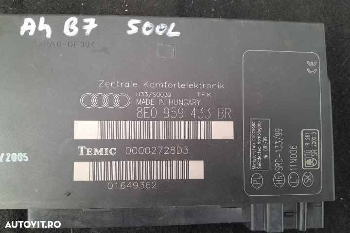 Calculator confort 8E0959433BR 8E0959433BR Audi A4 B7 [2004 - 2008] S - 3