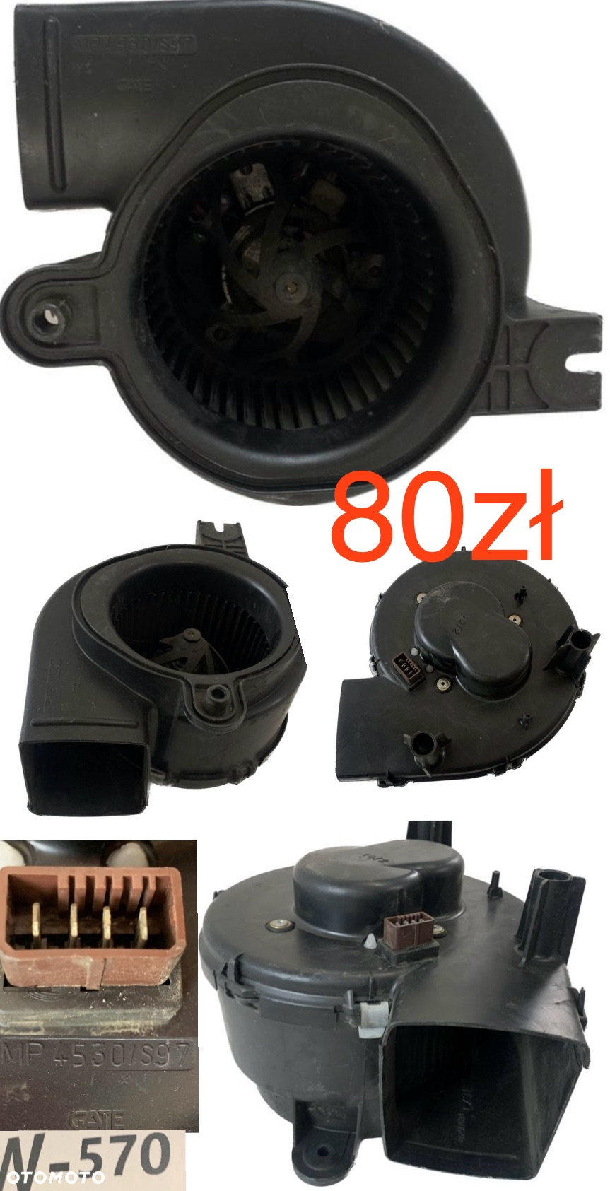Wentylator dmuchawa nagrzewnicy Opel Adam Corsa D E Fiat Grande Punto Evo Mito VW Sharan Alhambra Galaxy Ford Fiesta Fusion B 01-07r Citroen AX Clio II Mitsubishi Spacestar 12-23r BMW F20 F30 F31 Lancia Dedra Fiat Idea 03-12r Smart Forfour 04-06r  Oryginał - 3