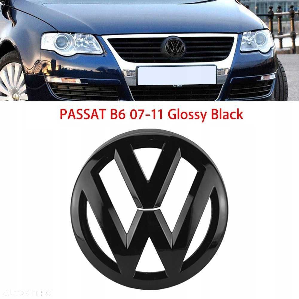 Set 2 Embleme Fata Spate Negru Lucios Volkswagen VW Passat B6, 2007-11 - 1