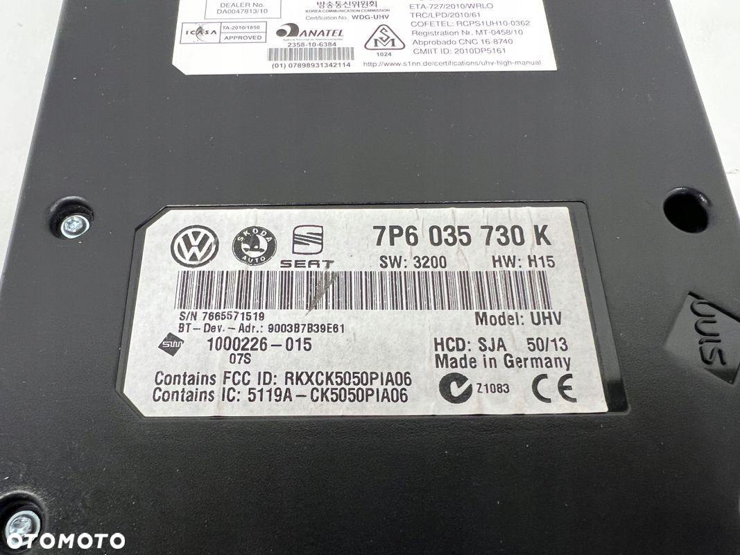 Fabia II moduł bluetooth 7P6035730K - 2
