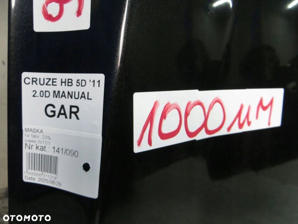 CHEVROLET CRUZE MASKA POKRYWA SILNIKA GAR 09- - 8