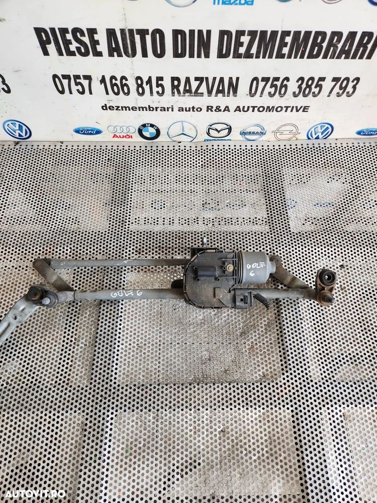 Ansamblu Motoras Stergator Vw Golf 6 Volan Stanga Europa - Dezmembrari Arad - 2