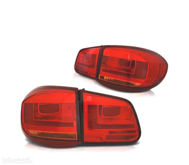 FAROLINS TRASEIROS LED VOLKSWAGEN VW TIGUAN 07-11 RED VERMELHO - 2