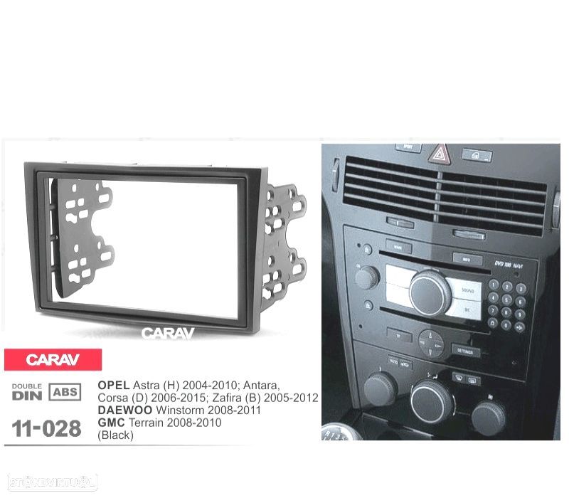 MOLDURA ADAPTADOR PRETO PARA RADIO 2-DIN PARA OPEL ASTRA ANTARA CORSA ZAFIRA - 3