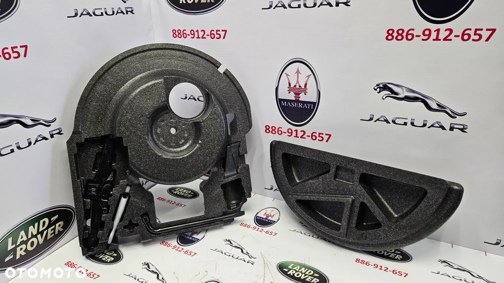 Jaguar XJ 351 LIFT 2015-2019 Wypełnienie bagażnika Wkład koła zapasowego Styropian GW93-17B043-AA  Narzędzia Lewarek Hak Wkrętka - 5