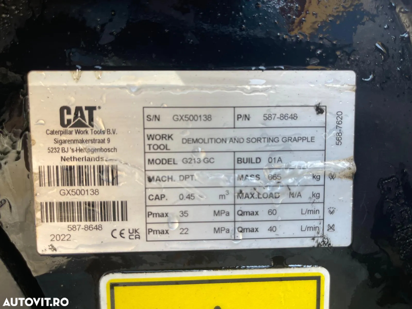 Graifer Caterpillar hidraulic pentru excavatoare de 12-18 tone - 11