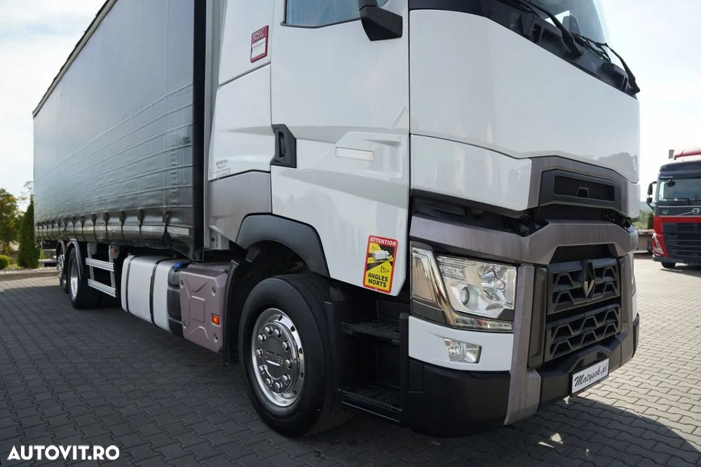 Renault T 440 / 6x2 / PRELATĂ CULISANTĂ (CURTAINSIDER) - 9,5 M / CAMION RIGID / PLATFORMĂ HIDRAULICĂ DHOLLANDIA - 2.000 KG / AXĂ RIDICABILĂ / PODEA REZISTENTĂ (HEAVY-DUTY) / EURO 6 - 9