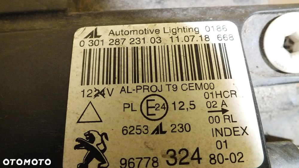 Lampa przednia lewa Peugeot 308 T9 9677832480 - 6