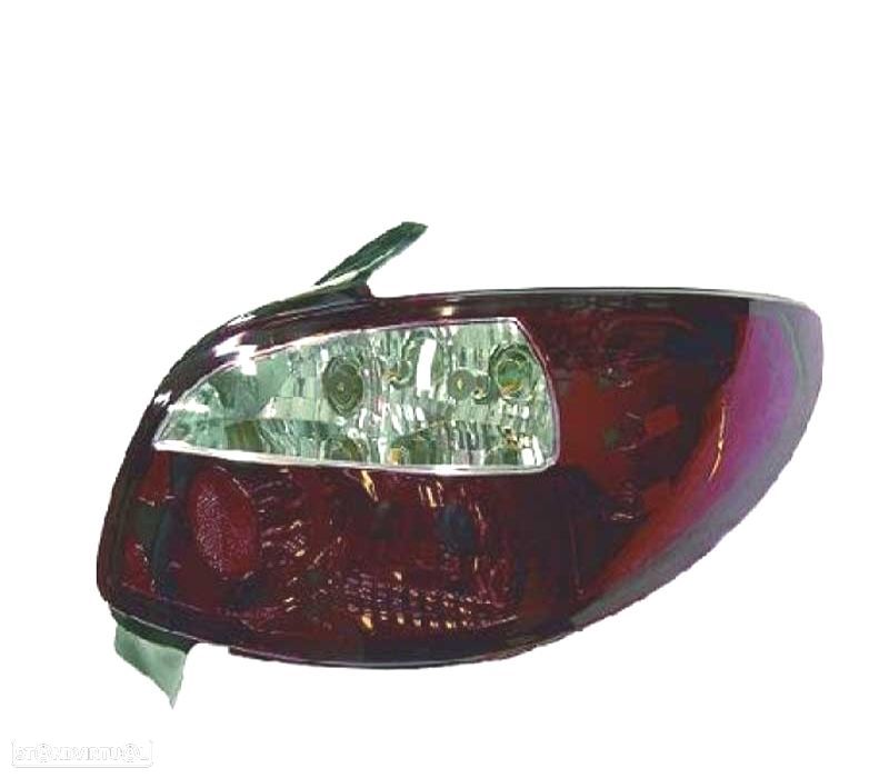 FAROLINS TRASEIROS PEUGEOT 206 98-09 VERMELHO FUMADO - 1
