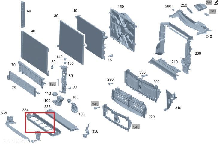 MERCEDES W206 W213 W238 CLS AMG GT Podstawa chlodnicy OE - 2