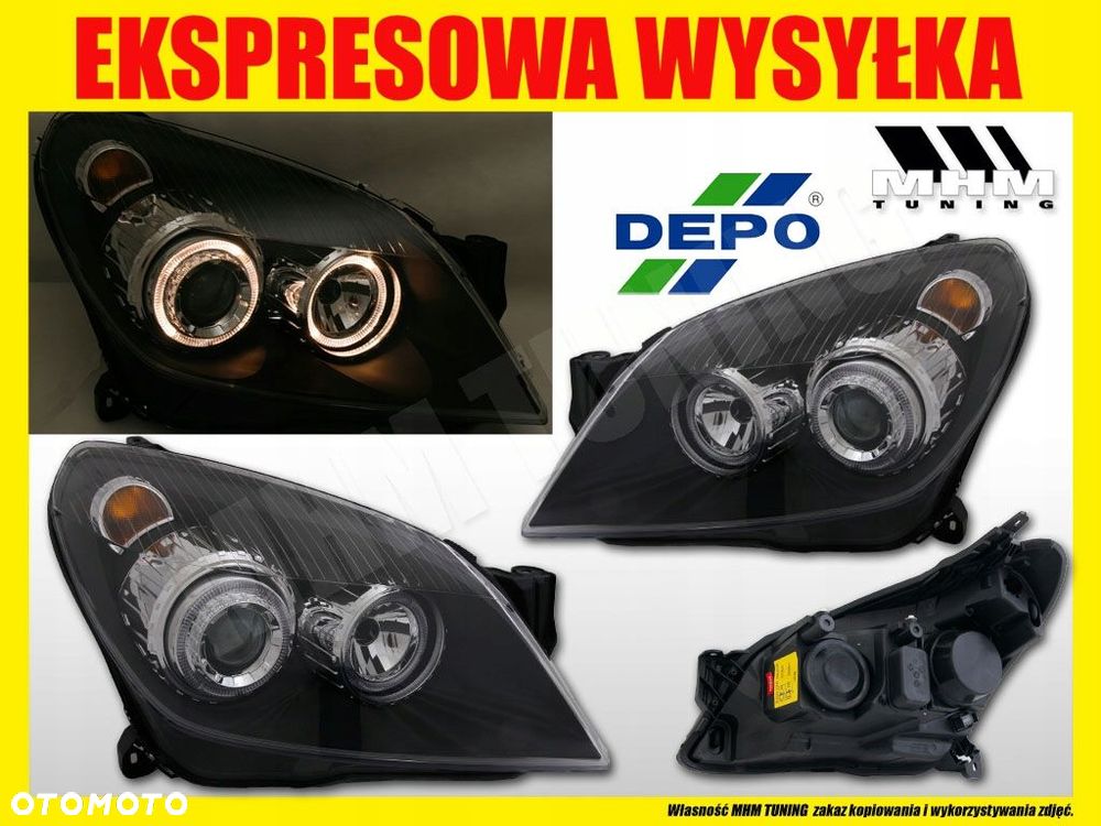 Reflektor Lampa kpl Tuning Black Czarne Depo Opel Astra III 3 H 2003-2012 - 3
