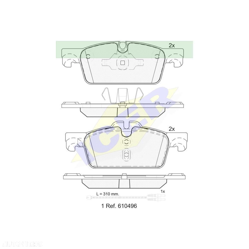 Set placute frana Punte Fata Icer Spania 182021, Peugeot 508, 2010-2018 - 1